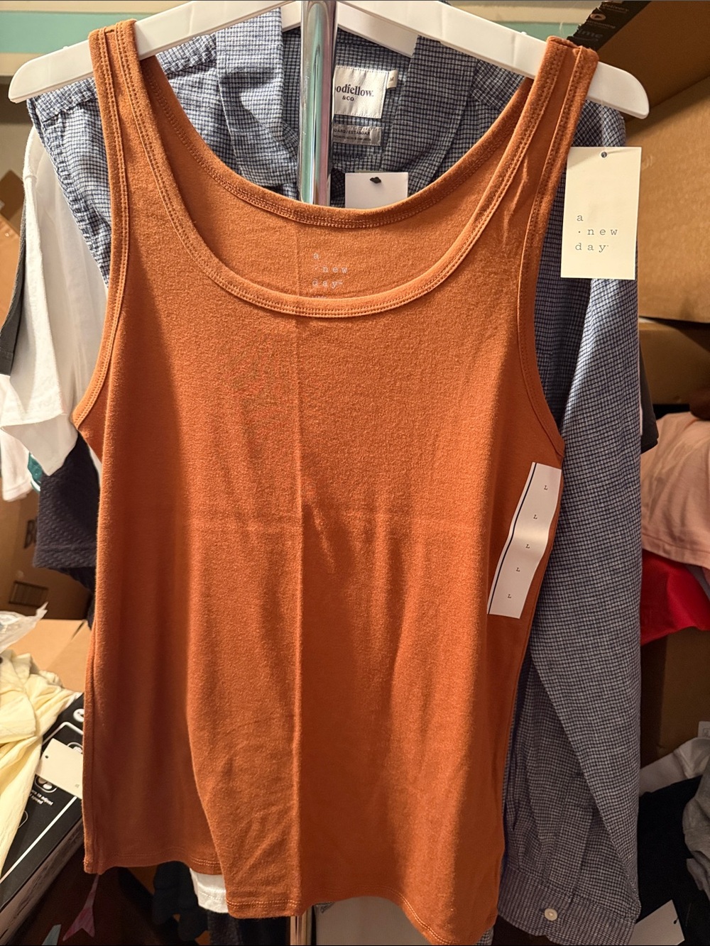 a new day Women's Rusty Orange Scoop Neck Tank